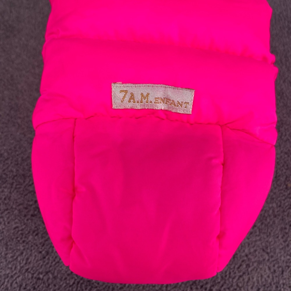 7 A.M. Enfant WarMMuffs Stroller Mittens Women OS Neon Pink Puffer Fleece HM212 - Picture 6 of 9
